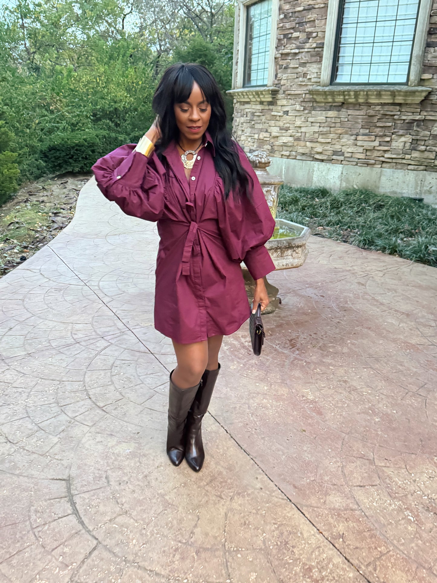 Bordeaux Whisper Mini Dress