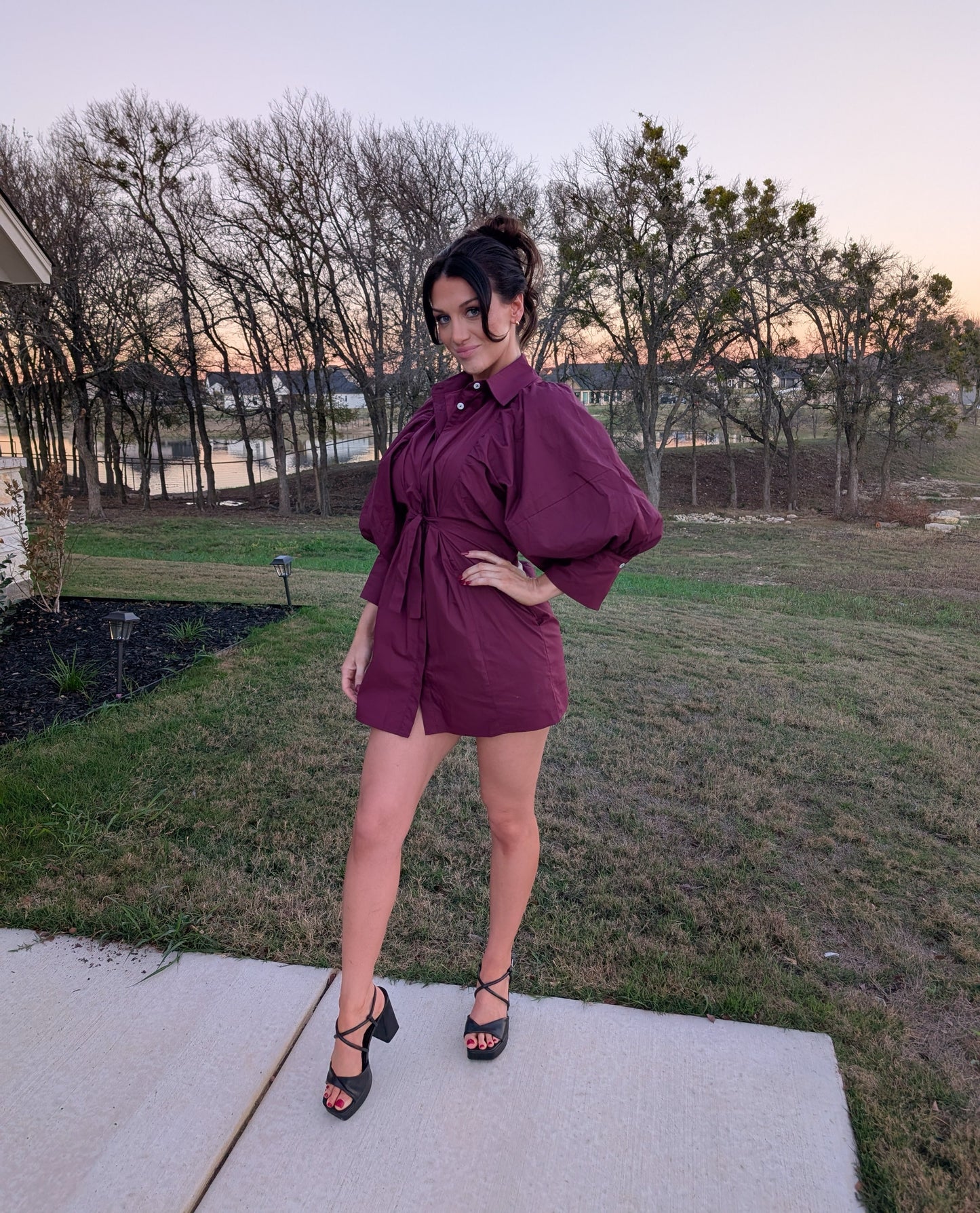 Bordeaux Whisper Mini Dress