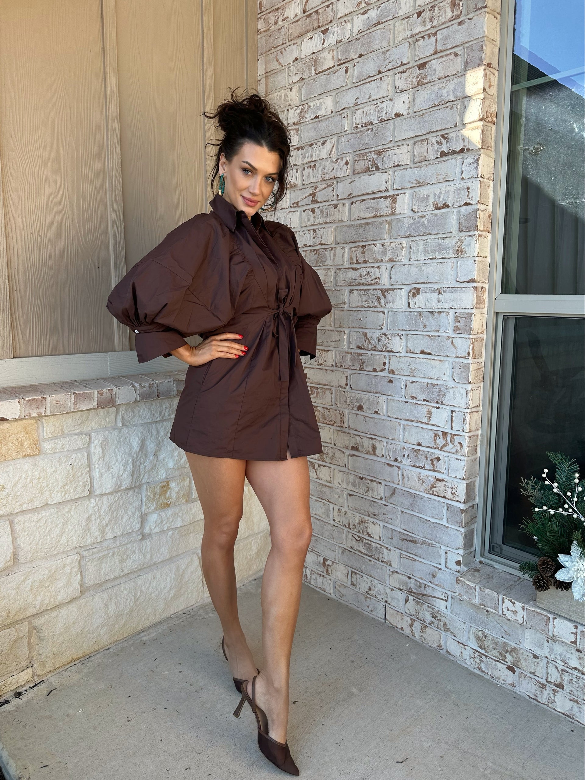 Cocoa Whisper Mini Dress  Darling Faven