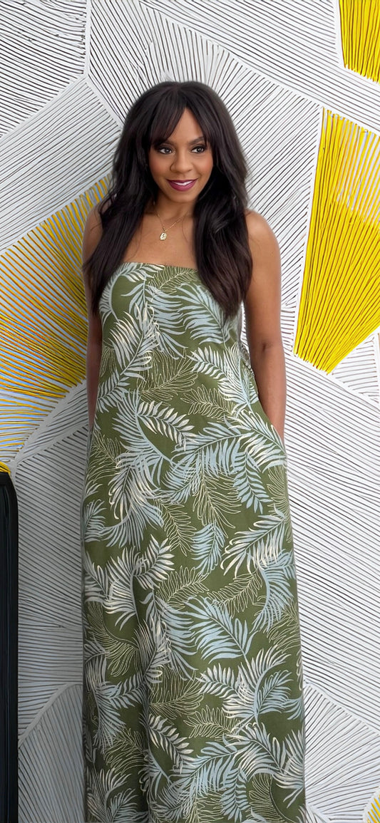 Paradise Breeze Strapless Maxi Dress