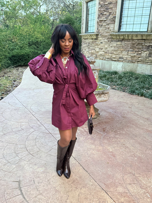 Bordeaux Whisper Mini Dress